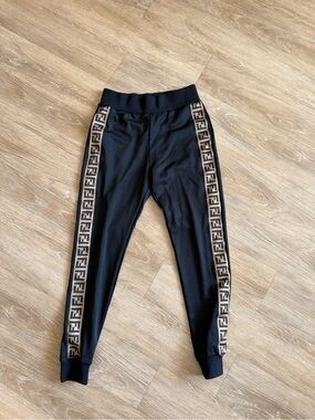 Black Fendi Designer Pants